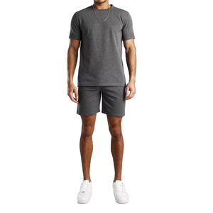 Conjunto de Verano para Hombre, Camiseta de Manga Corta y Pantalones Cortos, Transpirable, de Alta Calidad, Tallas Grandes, Estilo Casual, para Deporte - Product Image 1
