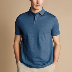 Polos de golf de poliéster y algodón orgánico personalizados al por mayor para hombres, uniforme de alta calidad con logotipo bordado de impresión personalizado - Product Image 5