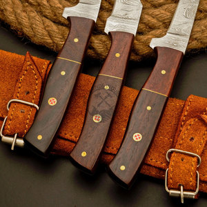 3 Pc Handmade Damascus Steel Flexible Blade Fillet <b>Knife</b> <b>Set</b> Rosewood Handles 6"/7"/8" Blade Lengths Ambidextrous Multi-Purpose - Product Image 4