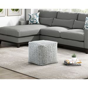 Pouf Quadrato Moderno, Poggiapiedi in Tessuto Chenille Antiscivolo, Sedia a Sacco con Design Contemporaneo - Product Image 4