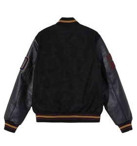 Chaqueta Universitaria Varsity de Lana para Hombre con Bordado Chenille Personalizado al por Mayor, con Mangas de Cuero - Product Image 2