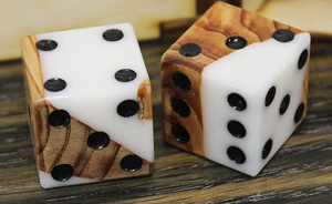 Premium Handmade Natural Wood Resin <b>Dice</b> <b>Set</b> for Board Games-Waterproof Customized Color - Product Image 4