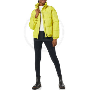 Durable Comfort Women's Winter Puffer Jacket Breathable Quilted Cold Weather <b>Coat</b> with Front Logo Casual Fashion Design - Product Image 3