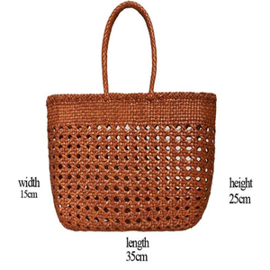 Sac fourre-tout tissé pour femme, sac à bandoulière décontracté, grande capacité pour la plage et les voyages - Product Image 1