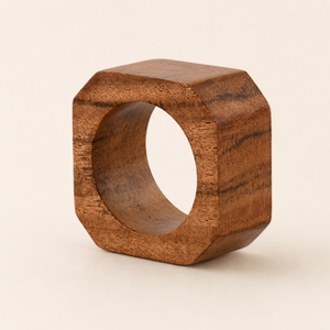 Anneaux de serviette octogonaux en bois de qualité supérieure, écologiques, en bois massif, accessoires de table pour fêtes et décoration intérieure, fournisseur en gros - Product Image 1