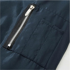 Unisex <b>Warm</b> Full Zip Bomber <b>Jacket</b> Fall Winter Windproof Thick Puffer Patchwork Canvas Front Logo - Product Image 2