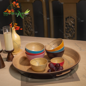 Ensemble de saladiers en bois écologiques jetables personnalisés OEM bambou naturel vietnamien pour la cuisine et les repas pour les fêtes - Product Image 4