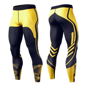 Pantalones de compresión estampados de cintura alta para hombre, leggings deportivos Dry-Fit, joggers ajustados para entrenamiento, pantalones deportivos para fitness - Product Image 4