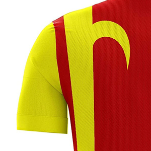 Men's Red Yellow Color Blocking Short Sleeve Soccer Jersey Crew Neck Moisture Wicking Polyester Sportswear All Seasons Regular - Product Image 5