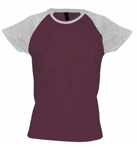 <b>Top</b> Quality <b>Women</b> Short Sleeve Round Neck 100% Cotton 160gsm OEM Bangladesh Raglan T-Shirt Wholesale BD - Product Image 6
