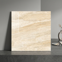Carreaux de porcelaine polis Dyna Beige 600x600mm, aspect marbre brillant 60x60cm, carreaux de sol en céramique effet ciment 2x2 pi