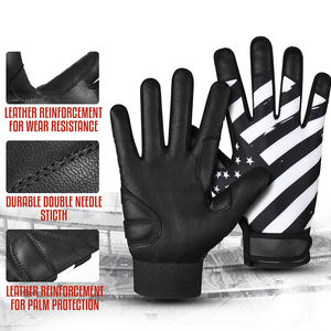Gants de frappeur de baseball et softball en cuir personnalisés, professionnels, de haute qualité, respirants, durables, à séchage rapide, avec fermeture auto-agrippante - Product Image 3