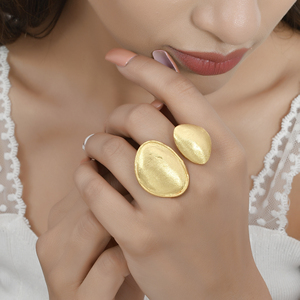 Anillo Chapado en latón de Color dorado a la moda Simple para mujer, joyería de moda al por mayor para compromiso y fiesta Dropshipping - Product Image 2