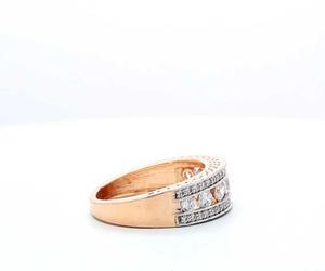 Bague de fiançailles cocktail Hip Hop AMBER JEWELS T-1078 en or massif 14K avec diamant de laboratoire serti à griffes, bande plaquée or 14K, certifiée IGI - Product Image 3