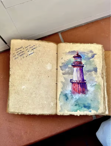 Diario de Cuero Genuino con Diseño Floral Rosa, Tapa Dura, Cosido a Mano, Estilo Vintage, 100 Hojas sin Líneas con Borde Decorativo, Ideal para Regalo - Product Image 4