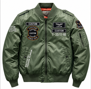 Custom Bomber <b>Jacket</b> Varsity <b>Jacket</b> <b>Lightweight</b> Streetwear OEM ODM Private Label Embroidered Team Wear Wholesale Manufacturer - Product Image 1