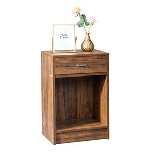 Mesita de noche de un cajón de color retro FCH con mango curvo de triamina Mesita de noche de tablero de partículas - Product Image 3