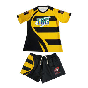 Uniforme de Rugby Personalizado por Sublimación, Conjunto de Ropa Deportiva para Equipos, Diseña Tu Propia Ropa de Liga de Rugby, Camisetas y Pantalones Cortos Sublimados para Hombre - Product Image 1
