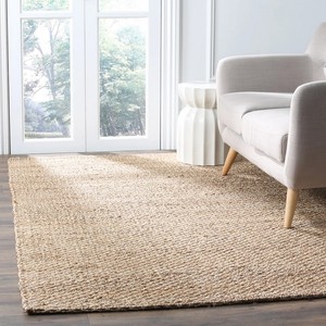 Tapis rectangulaire en jute uni, tissage plat, style scandinave, pour salon, écologique, à poils courts - Product Image 6