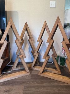 Décoration de Noël classique en bois faite à la main, forme de pin moderne, artisanat d'intérieur, petite taille, base autoportante, sans éclairage inclus - Product Image 5