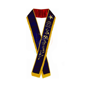 Banda Ceremonial Masónica de Terciopelo Morado Past Matron OES, Bordada a Mano, Fabricante OEM - Product Image 5