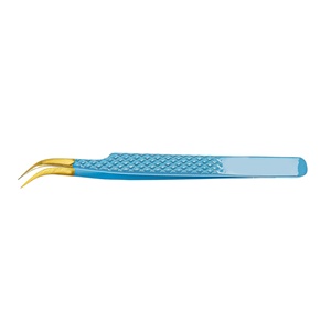 แหนบสแตนเลสเคลือบทองสำหรับการต่อขนตาอุปกรณ์เสริมความงามขายดี - Product Image 6