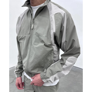 Ensemble de survêtement tendance 2026 style urbain streetwear, coupe-vent color block, tenue athleisure 2 pièces à faible MOQ - Product Image 4