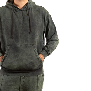 Wholesale Mangoes Fashion Men's 100% Cotton Streetwear Tracksuit Acid Wash 3D Embroidery Logo Soft Cotton Fabric Breathable - Product Image 2