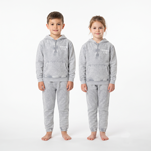 Conjunto de Sudadera con Capucha de Algodón Lavado al Ácido para Niños Unisex, Chándal con Media Cremallera, Conjunto Deportivo con Estampado Personalizado, Talla Regular - Product Image 4