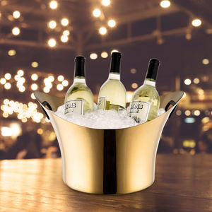 ถังน้ำแข็งสแตนเลสสตีลสองชั้นคุณภาพสูง ดีไซน์คลาสสิคทรงกลม สำหรับใช้งานโดยตรงในการตั้งแคมป์ - Product Image 1