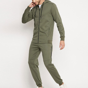 Sweat-shirts à capuche zippés en molleton pour hommes, coupe régulière, taille élastique, ensembles de vêtements de sport 100% molleton - Product Image 6