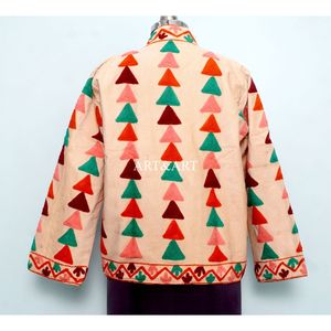 Most Trending Autumn Winter Women's Handmade Cotrise Embroidery 100% Cotton Quilted Jacket Breathable Open Design Eco-Friendly - Product Image 5