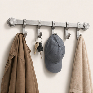 Exclusive Stainless Steel <b>Kitchen</b> Utensil Hanger Wall Mounted Pot Rack with Sliding <b>Hooks</b> Rust-Proof Multi-purpose Organizer - Product Image 4