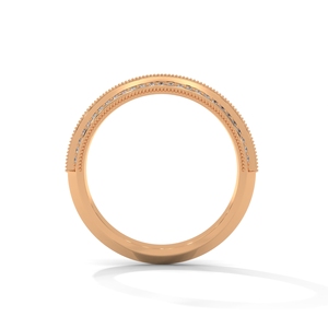 Bague en or rose sertie de diamants, triple rangée, sertie de pierres, bijoux de mariage pour femmes - Product Image 3