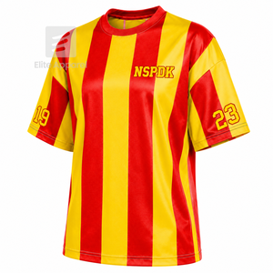 Custom NSPDK Sorority Sweatshirt Striped Short Sleeve red & gold Casual Style for female with polyester lining - Product Image 2