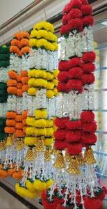 handmade decorative plastic and crystal hanging jhumar or chandelier - Product Image 4