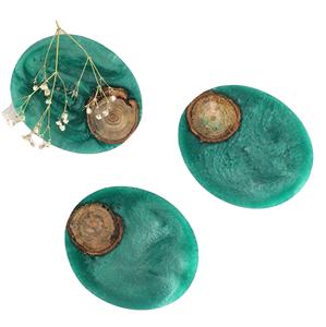 Top Quality Customize Coaster Custom Acacia Wood Resin Coasters Fast Wood Shape Wooden Blue Resin Coaster - Product Image 1