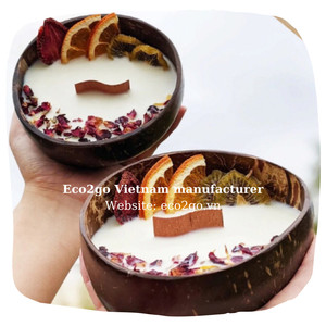 Coconut Wax for Candle Making/ Coconut Shell Bowl for Candles Accept Custom Logo Made by Eco2go Vietnam - Product Image 6
