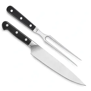 Collection de couteaux de cuisine haut de gamme avec des lames de coupe durables et des poignées confortables pour trancher, hacher et couper en dés la viande - Product Image 6