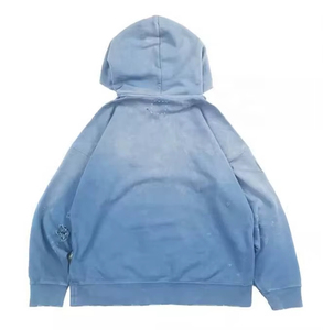 Fashion Plain Distressed Ripped Hoodie Custom Made Hoodie French Terry Cotton Ripped Mens Hoodies - Product Image 3