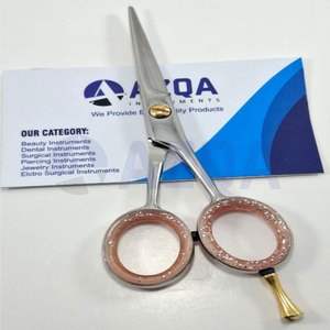 Stainless Steel 5 Inch Right-Handed Barber <b>Scissors</b> Medium Handle for Hair Beard <b>Mustache</b> Trimming Sharp Blades Professional - Product Image 4