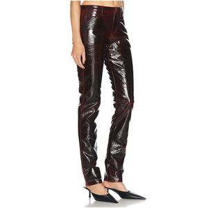 Services OEM – Pantalon décontracté en cuir pour femme, taille mi-haute, style streetwear, en toile, avec design tendance - Product Image 5