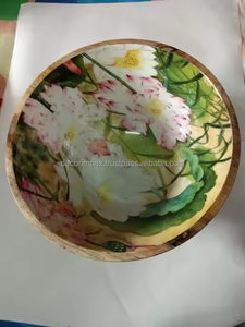 CUENCA DE MADERA CON ESTAMPADO DE FLORES CUENCA PARA SERVIR ENSALADAS - Product Image 2