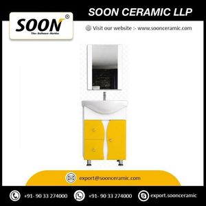 Oxford Collection Ceramic Basin <b>Wall</b>-Mounted Bathroom Vanity Wash Basin Table with <b>Mirror</b> Included From Gujarat India - Product Image 2
