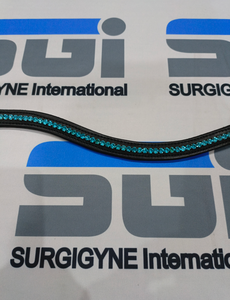 Fronture d'équitation extérieure de haute qualité en cuir noir et pierres bleues pour personnalisation de la bride acceptée - Product Image 6