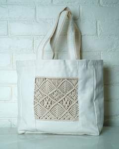 Bolso Bandolera Bohemio de Lona de Algodón Ecológico con Macramé, Logotipo Personalizado Impreso, de Buena Calidad, Tendencia 2026 - Product Image 2