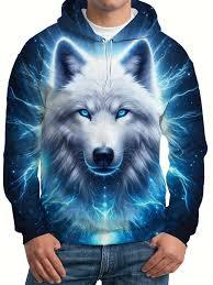3D Sublimation Wolf Graphic Hoodie All-Over Print Heavyweight Sweatshirt Unisex Custom Digital Print Streetwear Autumn - Product Image 3
