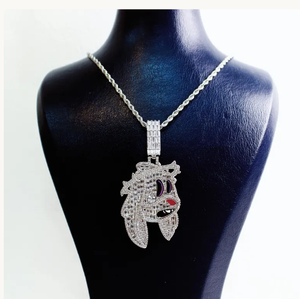 Colgante de Dragón de Dibujos Animados con Incrustaciones de Diamantes Moissanite, Amuleto de Joyería de Lujo, Colgante al por Mayor - Product Image 3