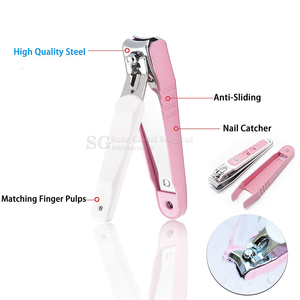 Pink Stainless Steel <b>Nail</b> Clipper Floral Design for Adult Portable Finger <b>Nail</b> <b>Trimmer</b> Simple Style Curved Blade Sharp <b>Baby</b> Care - Product Image 2