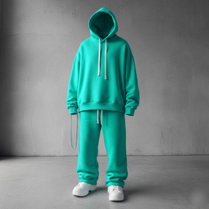 Oversized Zip Hoodie <b>Drop</b> Shoulder Suit Blank Casual Streetwear Tracksuits for Men Custom Men'S <b>Acid</b> Washed Cotton Hoodies - Product Image 4